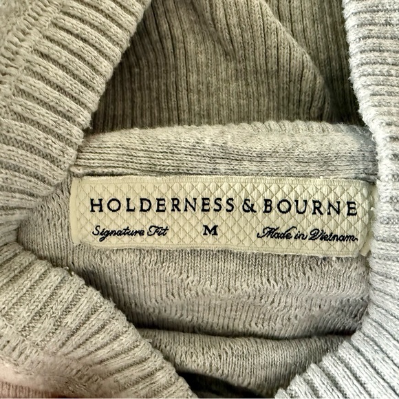 The Wallace hoodie sweater heathered Gray Sweater by Holderness & Bourne size M - Picture 4 of 4